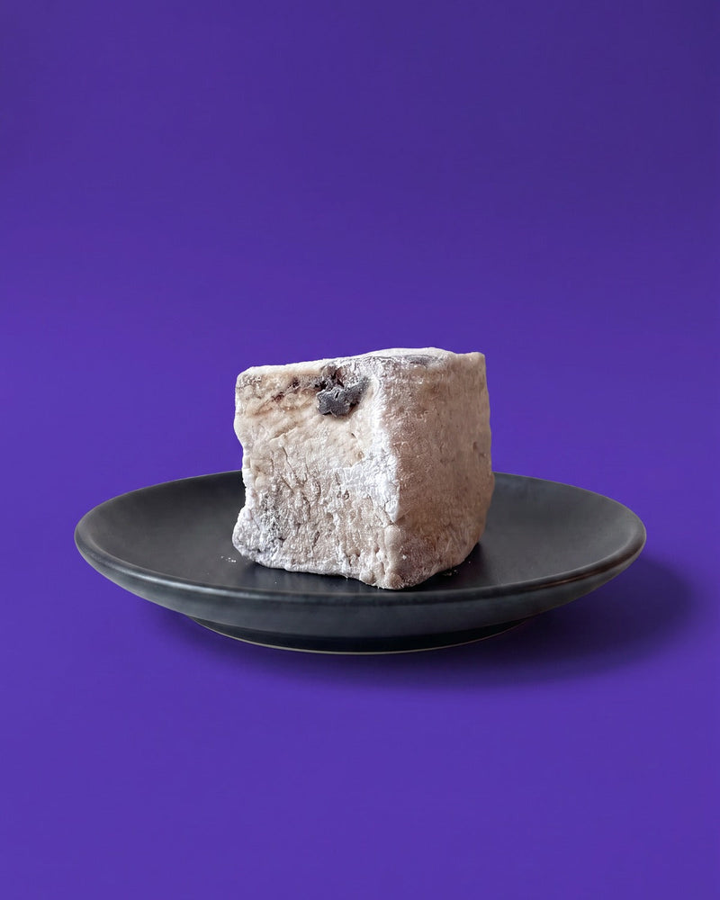 Dark Chocolate Hazelnut marshmallow on a plate