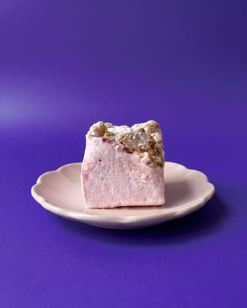 Strawberry Shortbread marshmallow on a plate